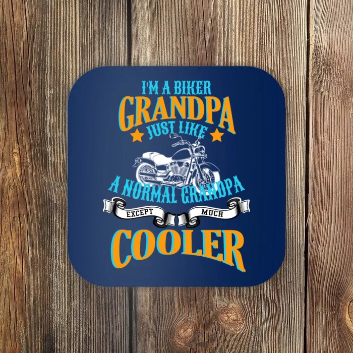 Cool Biker Grandpa Coaster