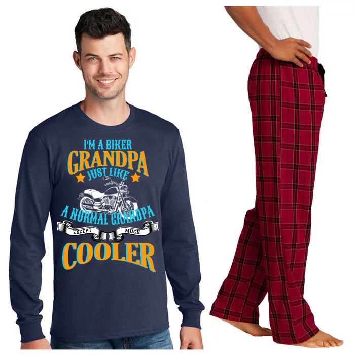 Cool Biker Grandpa Long Sleeve Pajama Set