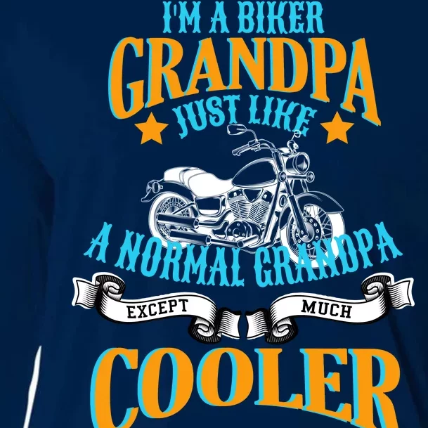 Cool Biker Grandpa Cooling Performance Long Sleeve Crew