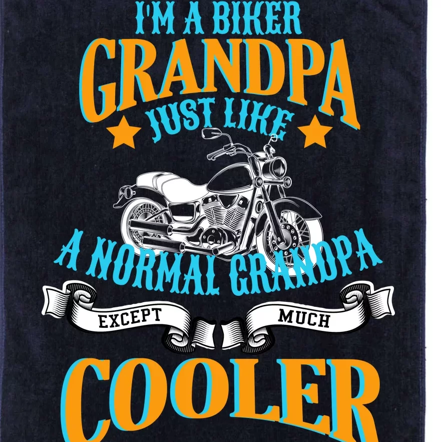 Cool Biker Grandpa Platinum Collection Golf Towel