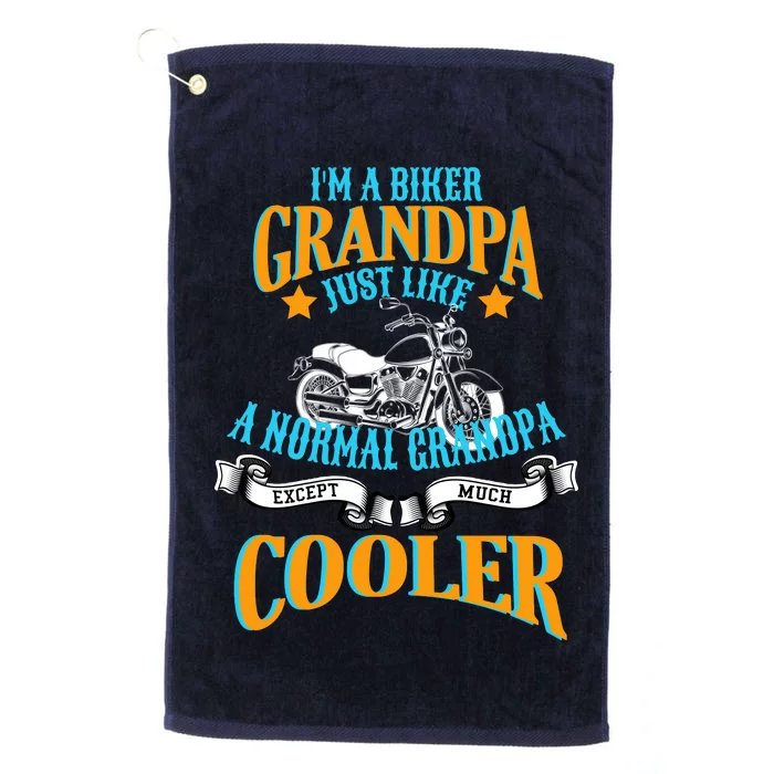 Cool Biker Grandpa Platinum Collection Golf Towel