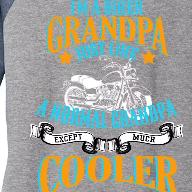 Cool Biker Grandpa Women's Tri-Blend 3/4-Sleeve Raglan Shirt