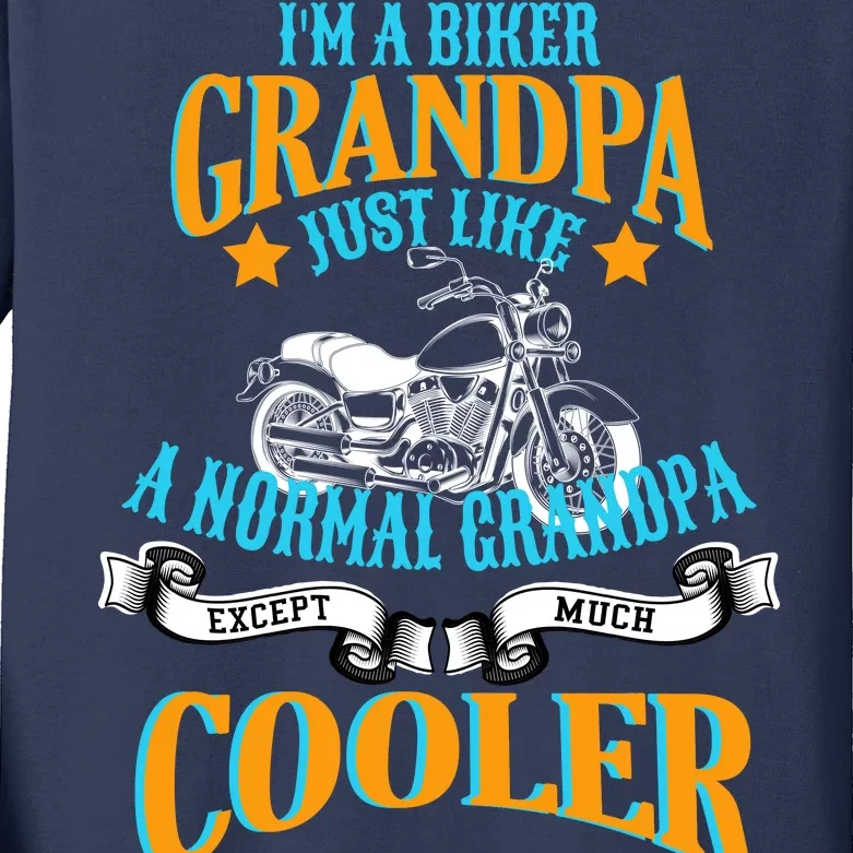 Cool Biker Grandpa Kids Long Sleeve Shirt