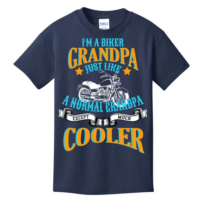 Cool Biker Grandpa Kids T-Shirt