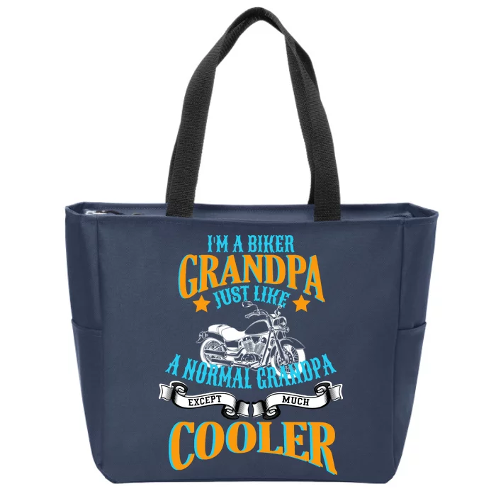 Cool Biker Grandpa Zip Tote Bag