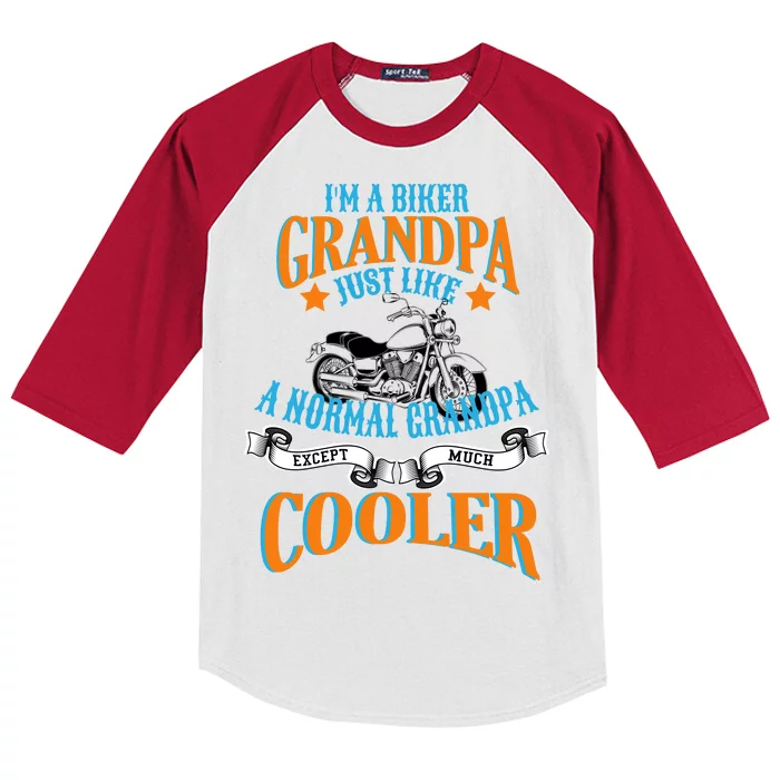 Cool Biker Grandpa Kids Colorblock Raglan Jersey