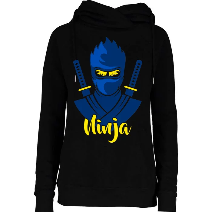 Cool Blue Ninja Womens Funnel Neck Pullover Hood