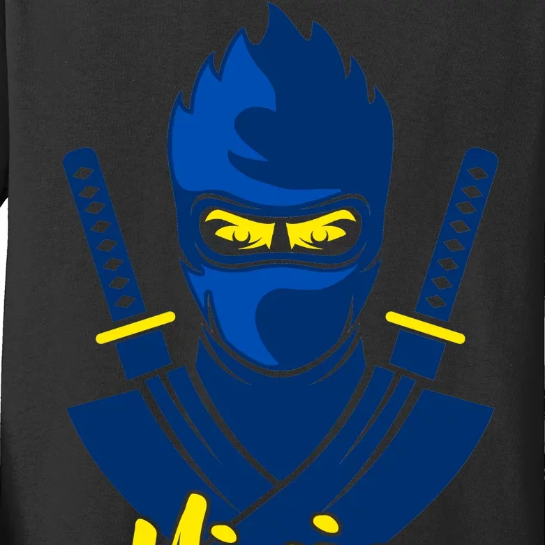 Cool Blue Ninja Kids Long Sleeve Shirt