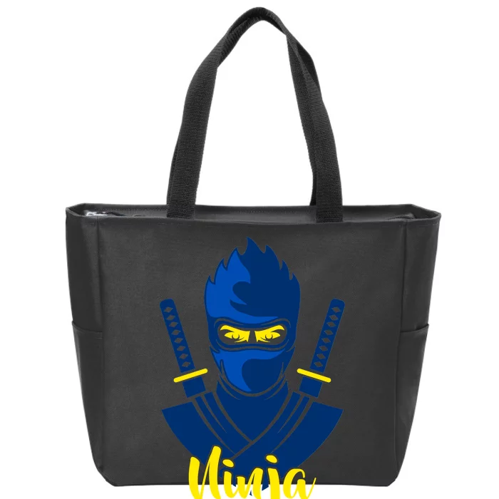 Cool Blue Ninja Zip Tote Bag