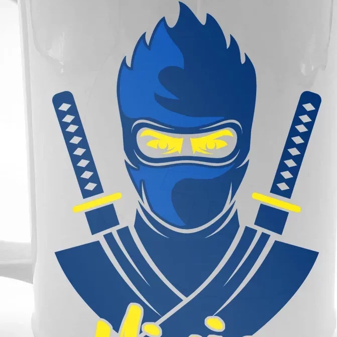 Cool Blue Ninja Front & Back Beer Stein