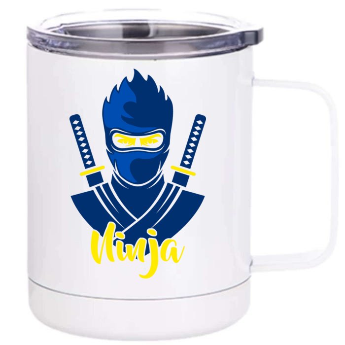 Cool Blue Ninja Front & Back 12oz Stainless Steel Tumbler Cup