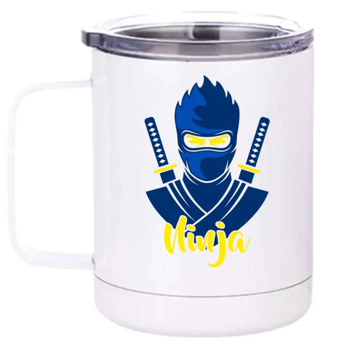 Cool Blue Ninja Front & Back 12oz Stainless Steel Tumbler Cup