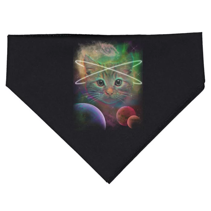 Cool Cat Nebula Space Universe USA-Made Doggie Bandana