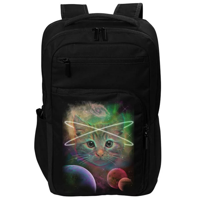 Cool Cat Nebula Space Universe Impact Tech Backpack