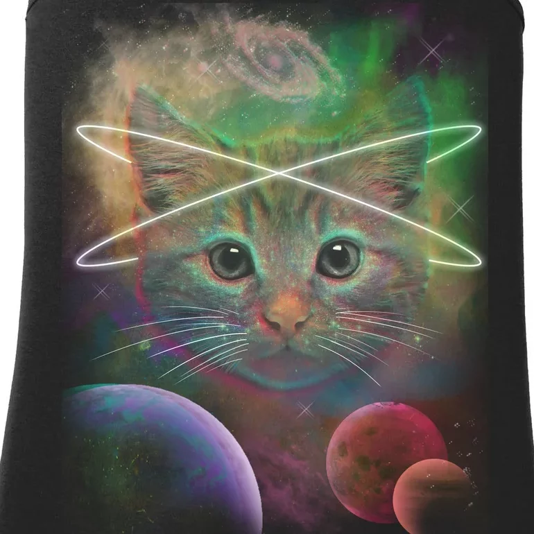 Cool Cat Nebula Space Universe Ladies Essential Tank