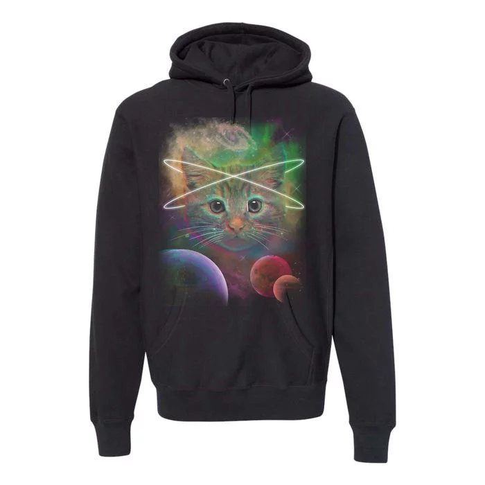 Cool Cat Nebula Space Universe Premium Hoodie