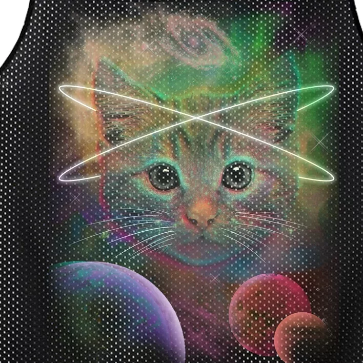 Cool Cat Nebula Space Universe Mesh Reversible Basketball Jersey Tank