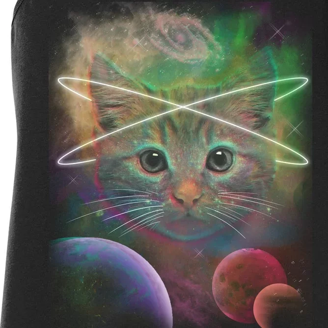 Cool Cat Nebula Space Universe Women's Racerback Tank