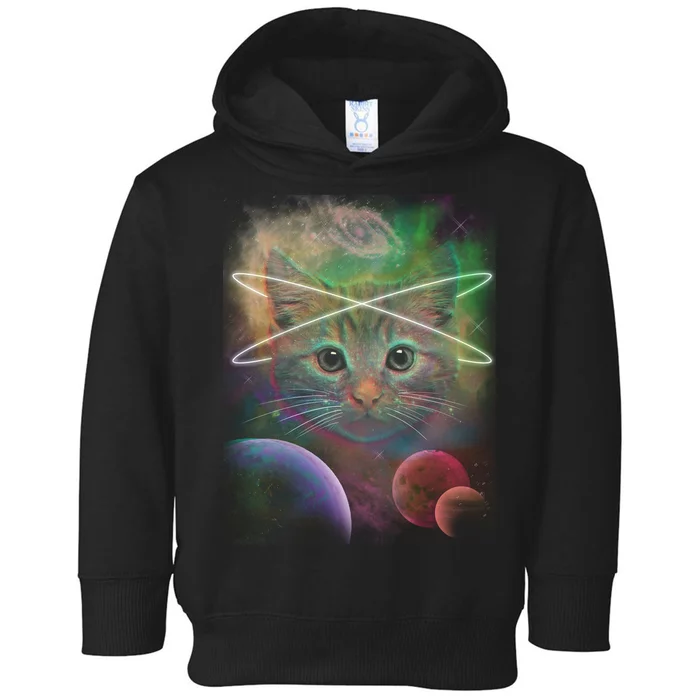 Cool Cat Nebula Space Universe Toddler Hoodie