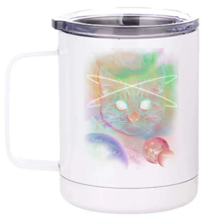 Cool Cat Nebula Space Universe Front & Back 12oz Stainless Steel Tumbler Cup