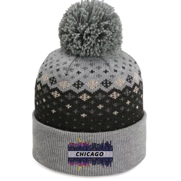 Cool Chicago Skyline The Baniff Cuffed Pom Beanie