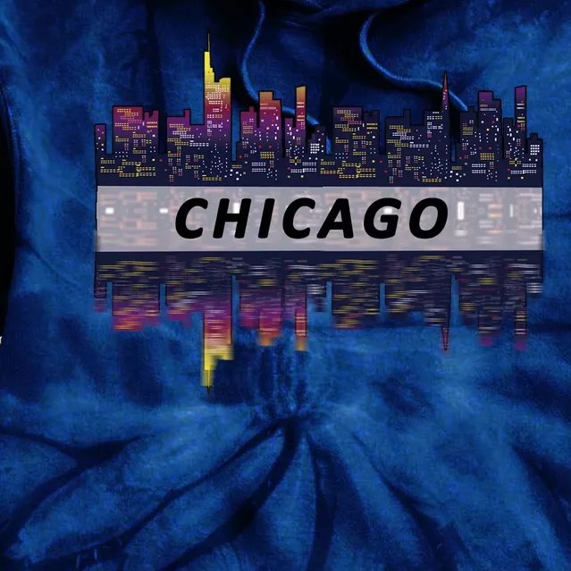 Cool Chicago Skyline Tie Dye Hoodie