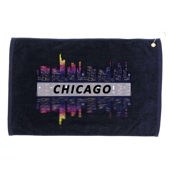 Cool Chicago Skyline Grommeted Golf Towel