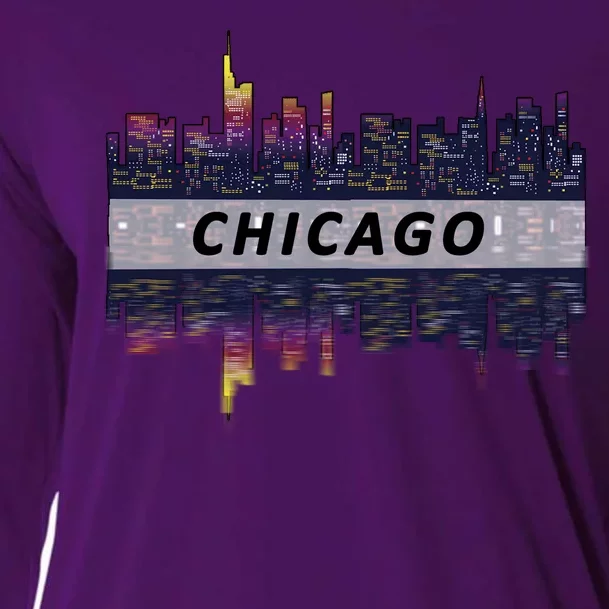 Cool Chicago Skyline Cooling Performance Long Sleeve Crew