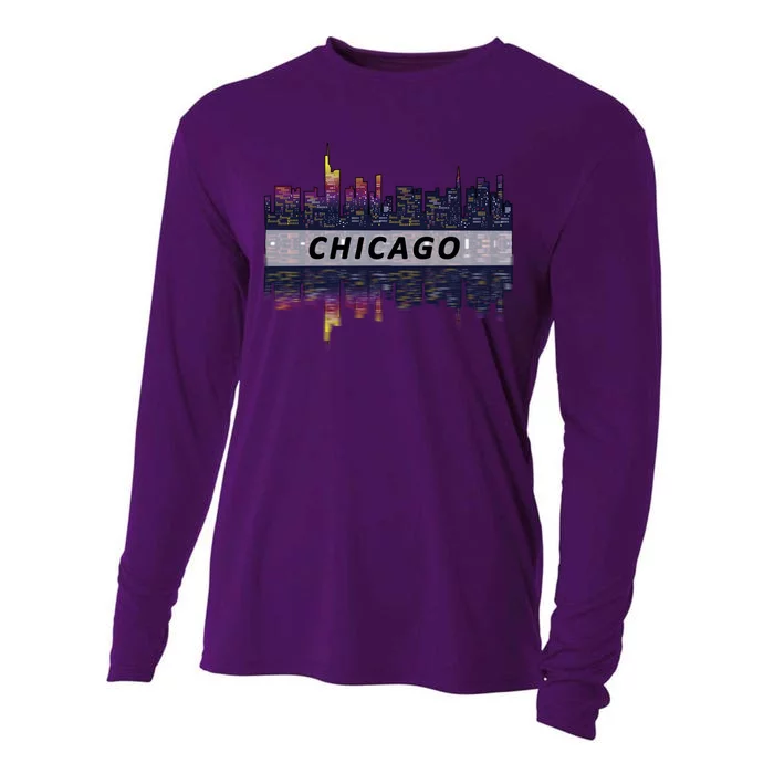 Cool Chicago Skyline Cooling Performance Long Sleeve Crew