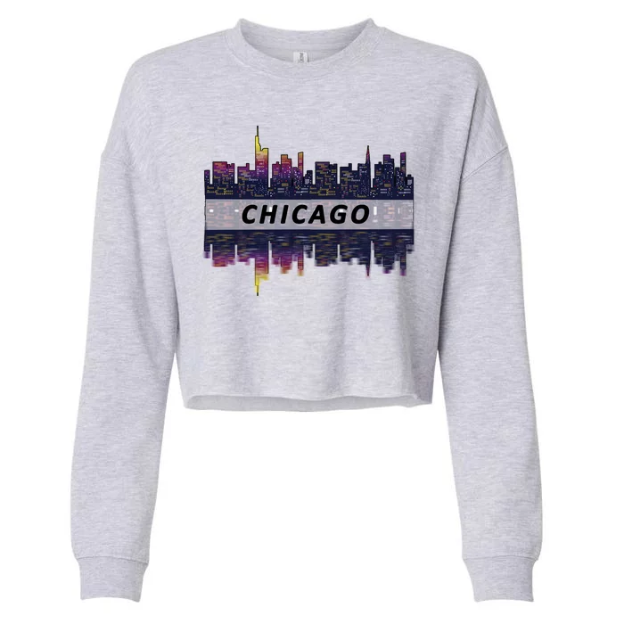 Cool Chicago Skyline Cropped Pullover Crew