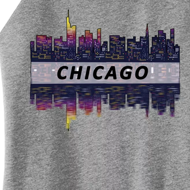 Cool Chicago Skyline Women’s Perfect Tri Rocker Tank