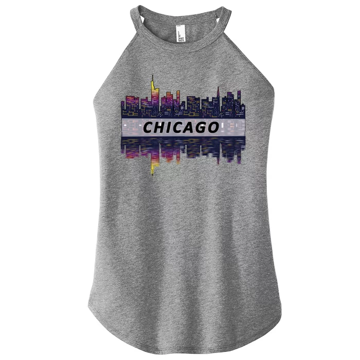 Cool Chicago Skyline Women’s Perfect Tri Rocker Tank