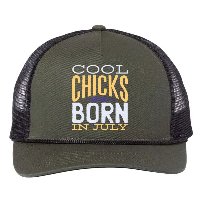 Cool Chicks Are Born In July Retro Rope Trucker Hat Cap