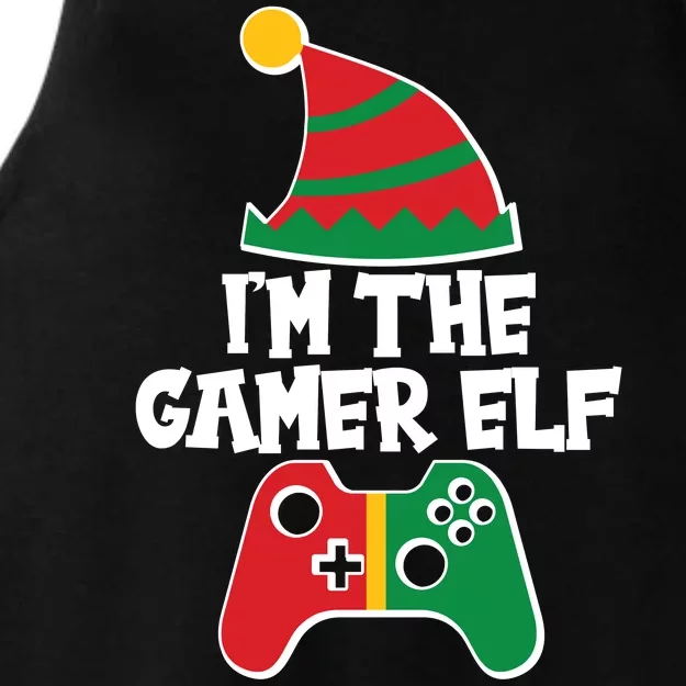 Cool Christmas I'm The Gamer Elf Ladies Tri-Blend Wicking Tank