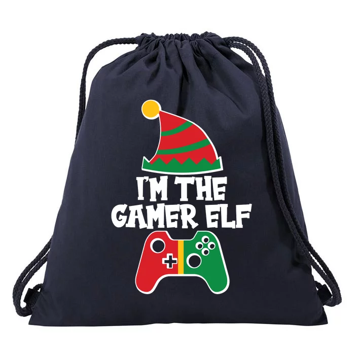 Cool Christmas I'm The Gamer Elf Drawstring Bag