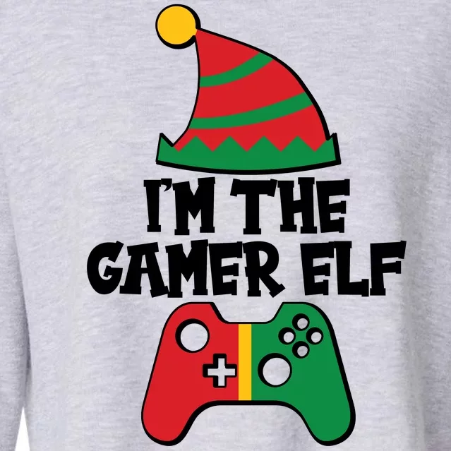 Cool Christmas I'm The Gamer Elf Cropped Pullover Crew