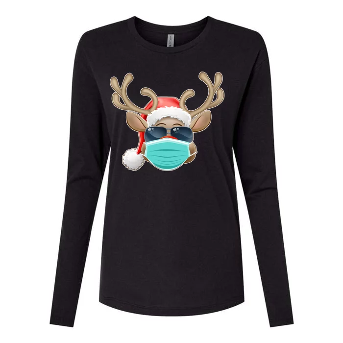 Cool Christmas Rudolph Red Nose Reindeer Mask 2020 Quarantined Womens Cotton Relaxed Long Sleeve T-Shirt