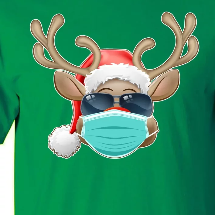 Cool Christmas Rudolph Red Nose Reindeer Mask 2020 Quarantined Tall T-Shirt