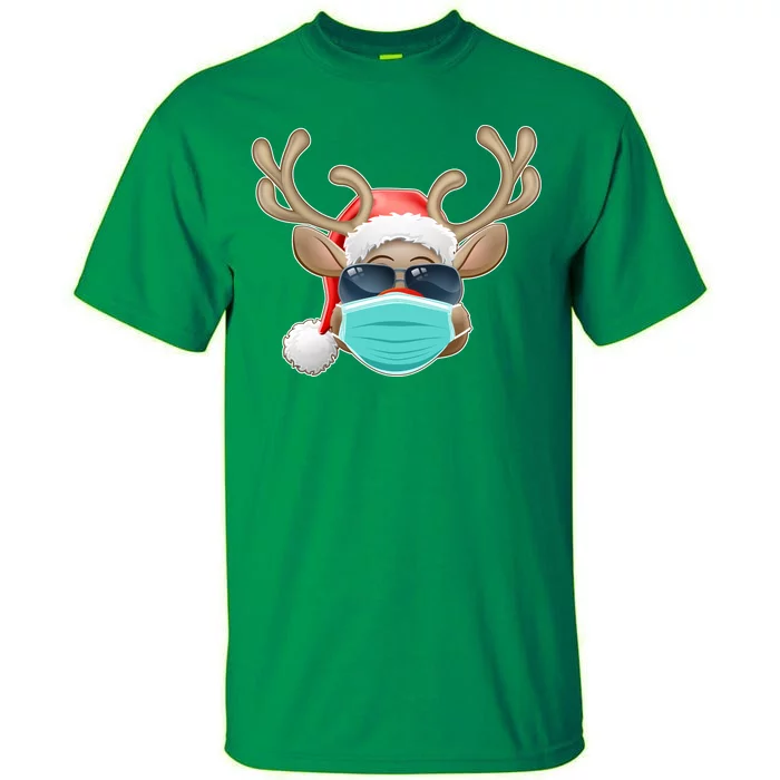 Cool Christmas Rudolph Red Nose Reindeer Mask 2020 Quarantined Tall T-Shirt