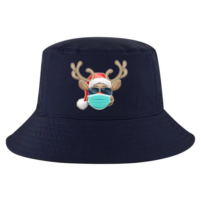 Cool Christmas Rudolph Red Nose Reindeer Mask 2020 Quarantined Cool Comfort Performance Bucket Hat