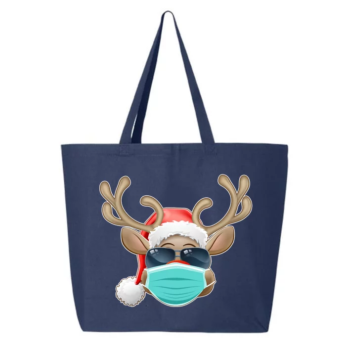 Cool Christmas Rudolph Red Nose Reindeer Mask 2020 Quarantined 25L Jumbo Tote