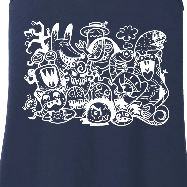 Cool Classic Cartoonish Character Group Ladies Essential Tank