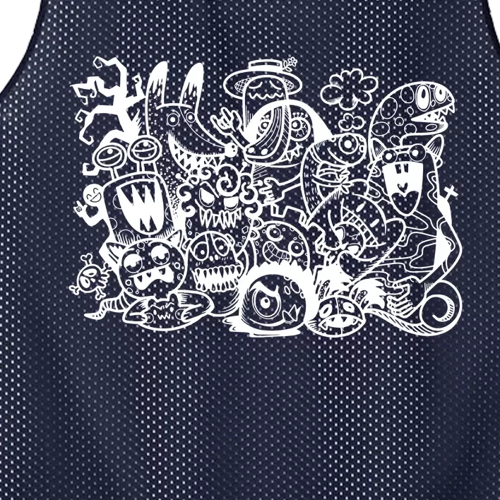 Cool Classic Cartoonish Character Group Mesh Reversible Basketball Jersey Tank