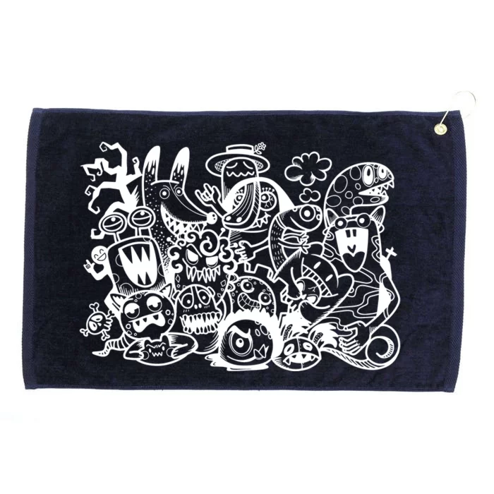 Cool Classic Cartoonish Character Group Grommeted Golf Towel