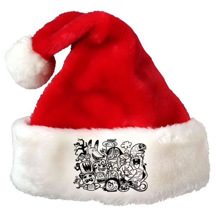 Cool Classic Cartoonish Character Group Premium Christmas Santa Hat