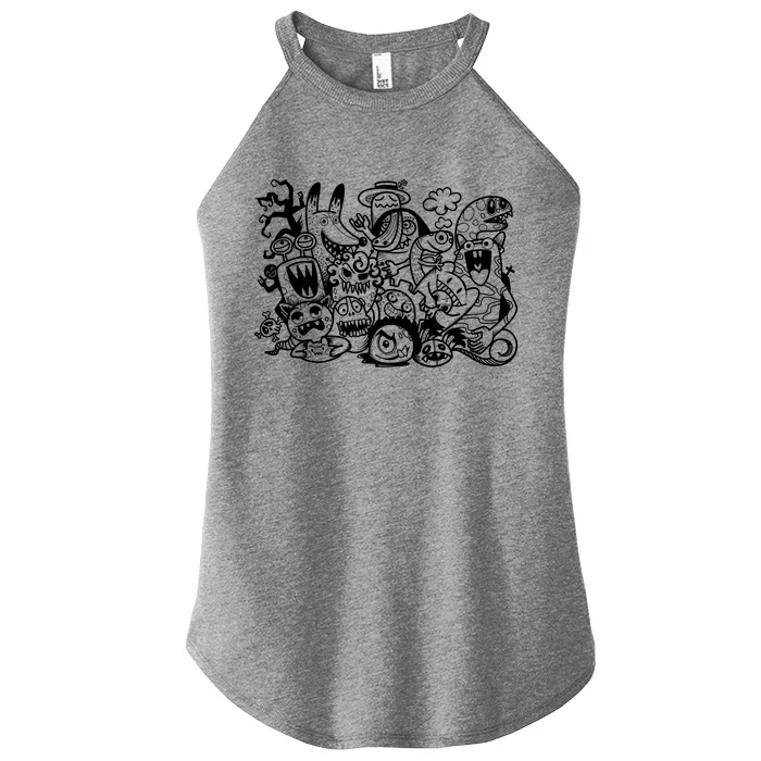 Cool Classic Cartoonish Character Group Women’s Perfect Tri Rocker Tank