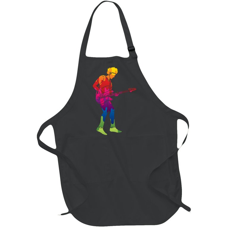 Cool Colorful Music Guitar Guy Full-Length Apron With Pockets