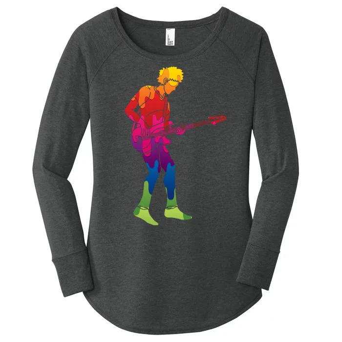 Cool Colorful Music Guitar Guy Women's Perfect Tri Tunic Long Sleeve Shirt