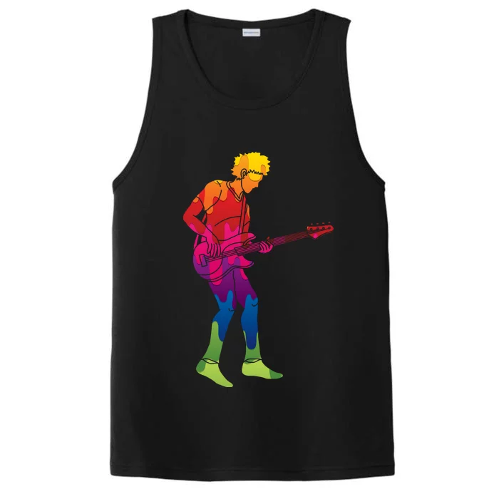 Cool Colorful Music Guitar Guy Performance Tank