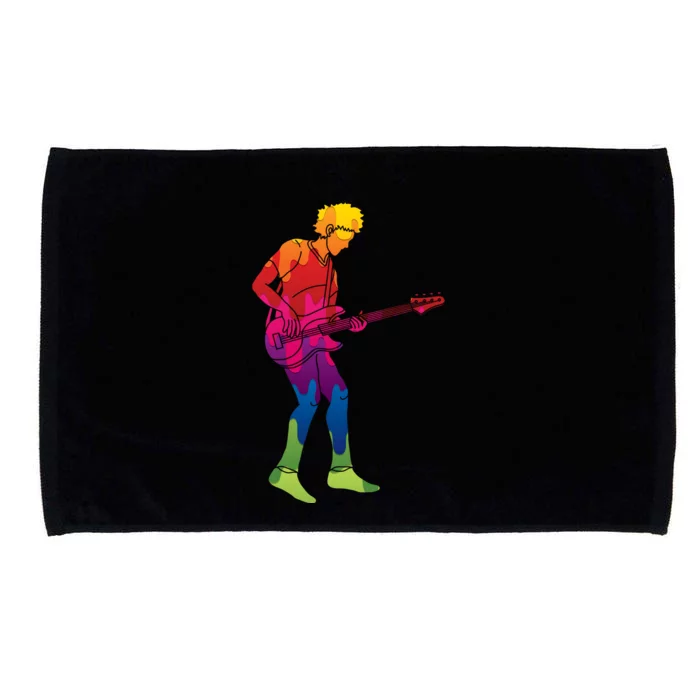 Cool Colorful Music Guitar Guy Microfiber Hand Towel